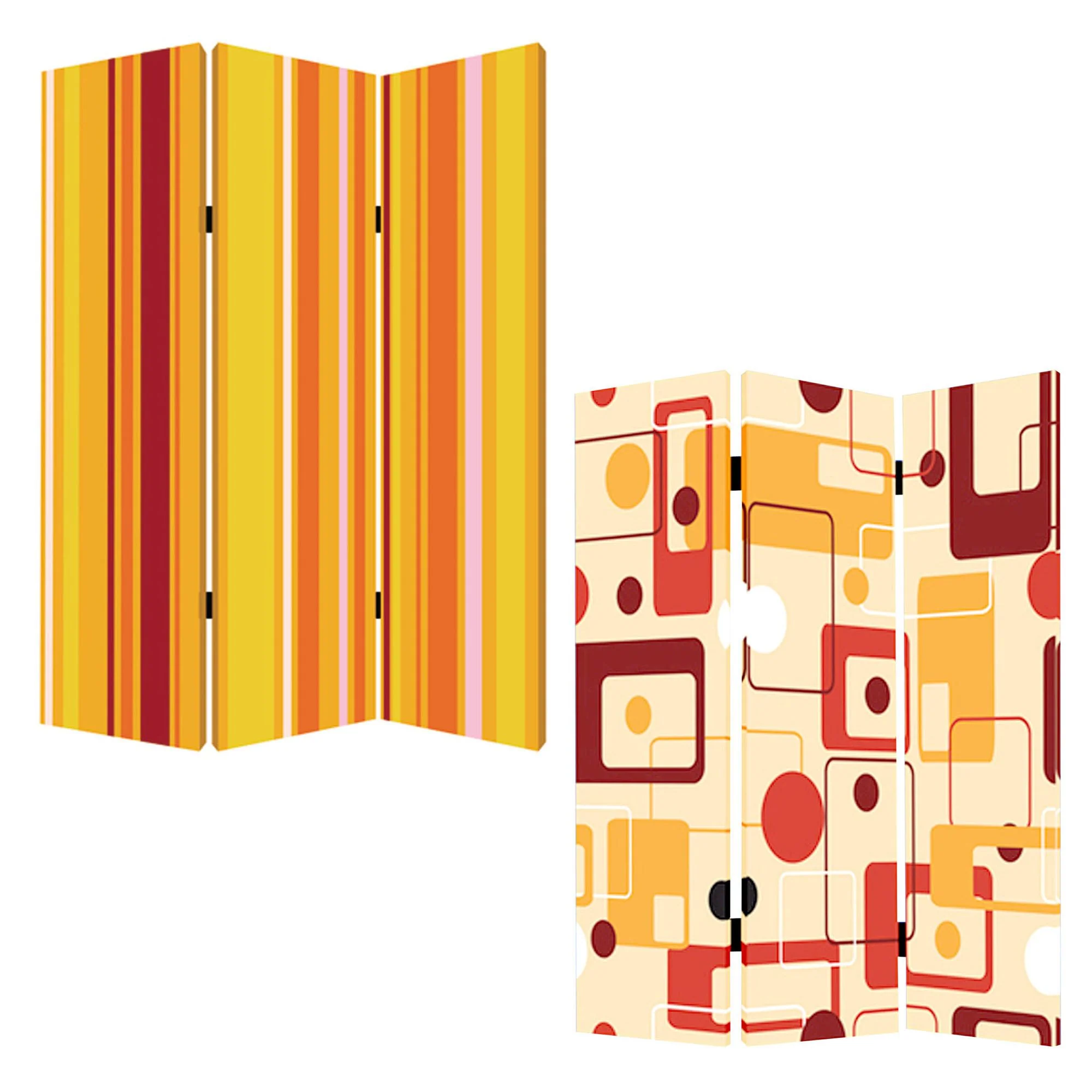 Multi Color Wood Canvas Deep Saffron Screen By Homeroots - Image 5