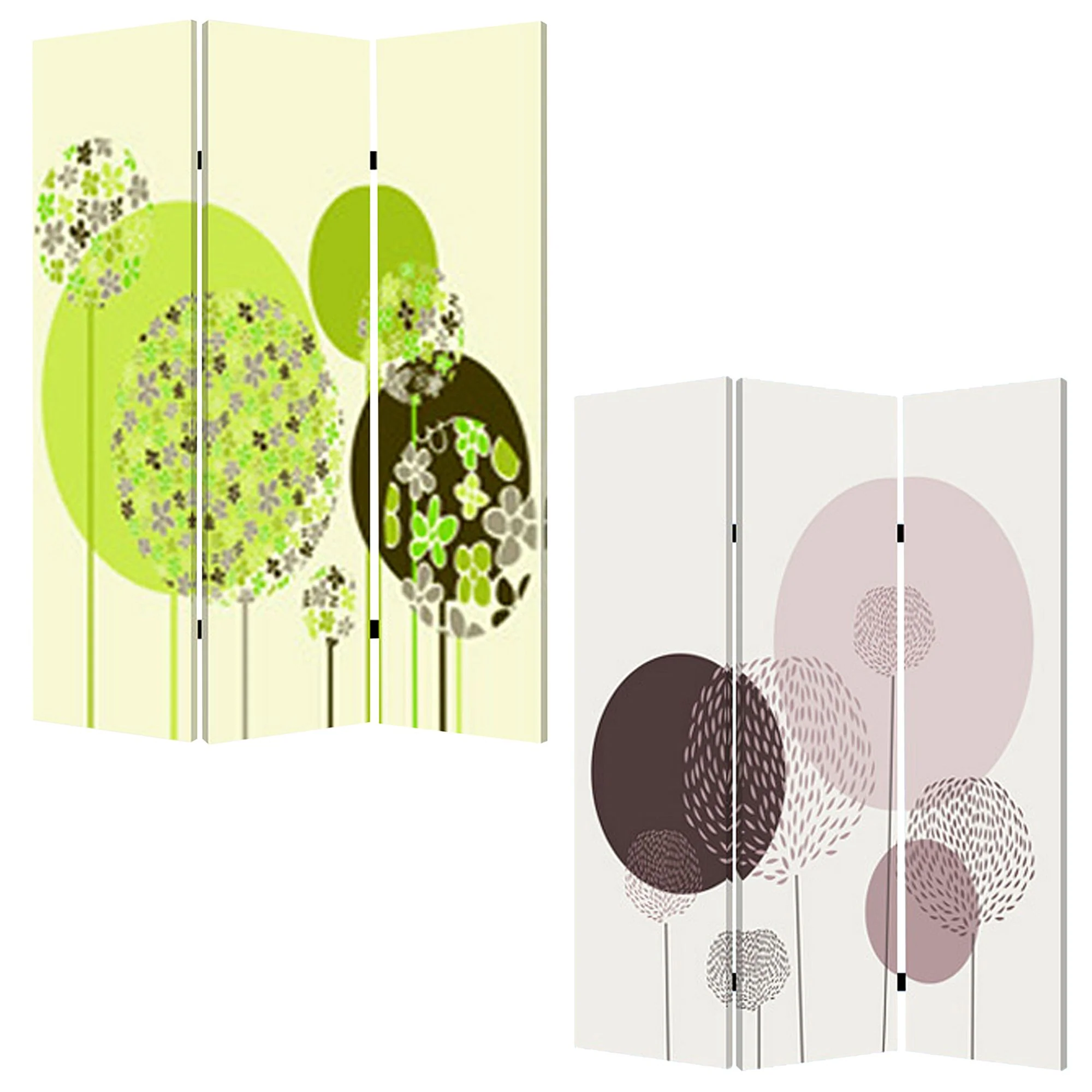 Multi Color Wood Canvas Floral Buds Screen By Homeroots - Image 3