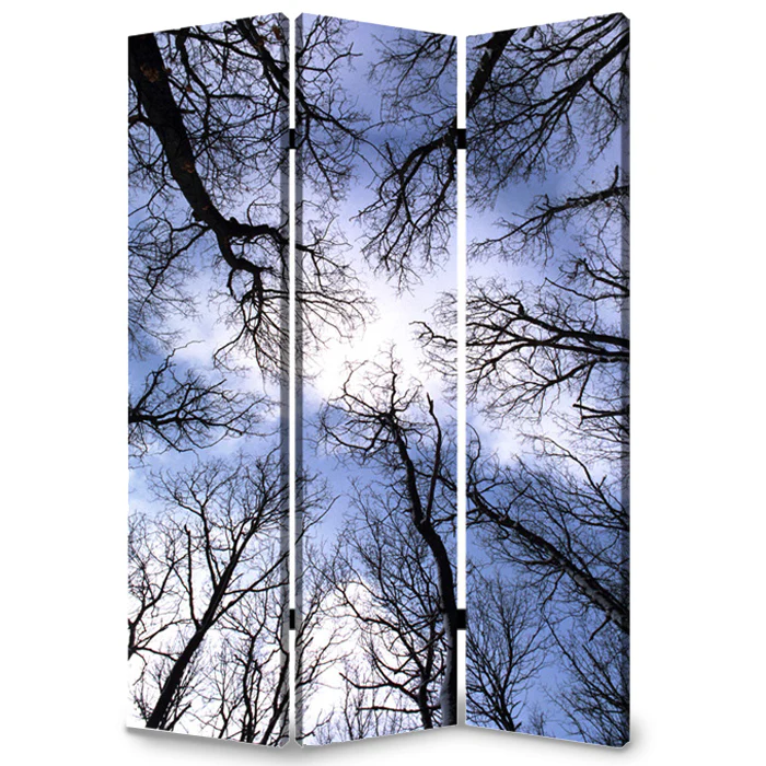 Multi Color Wood Canvas Forest Screen By Homeroots - Image 2
