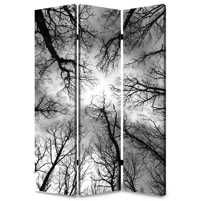 Multi Color Wood Canvas Forest Screen By Homeroots - Image 3