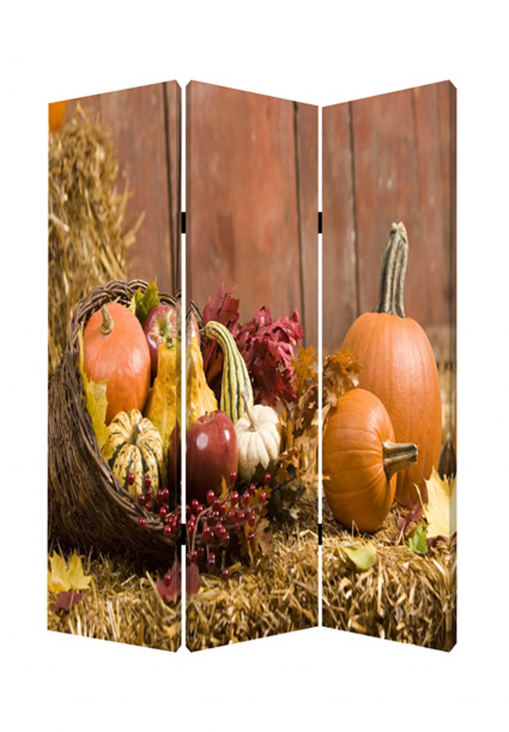 Multi Color Wood Canvas Harvest Screen By Homeroots - Image 2