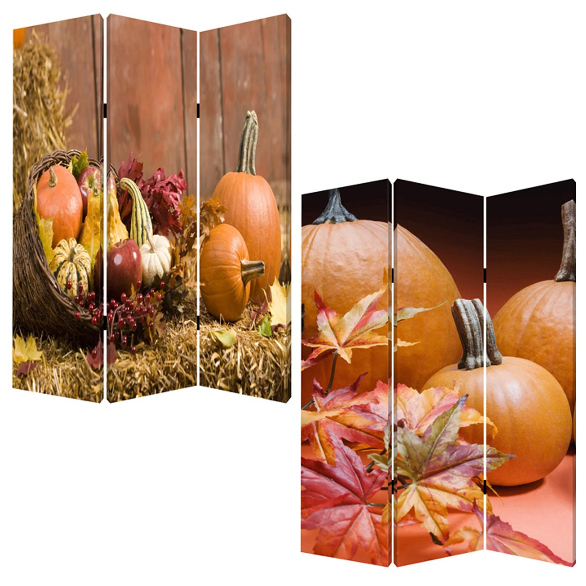 Multi Color Wood Canvas Harvest Screen By Homeroots - Image 3