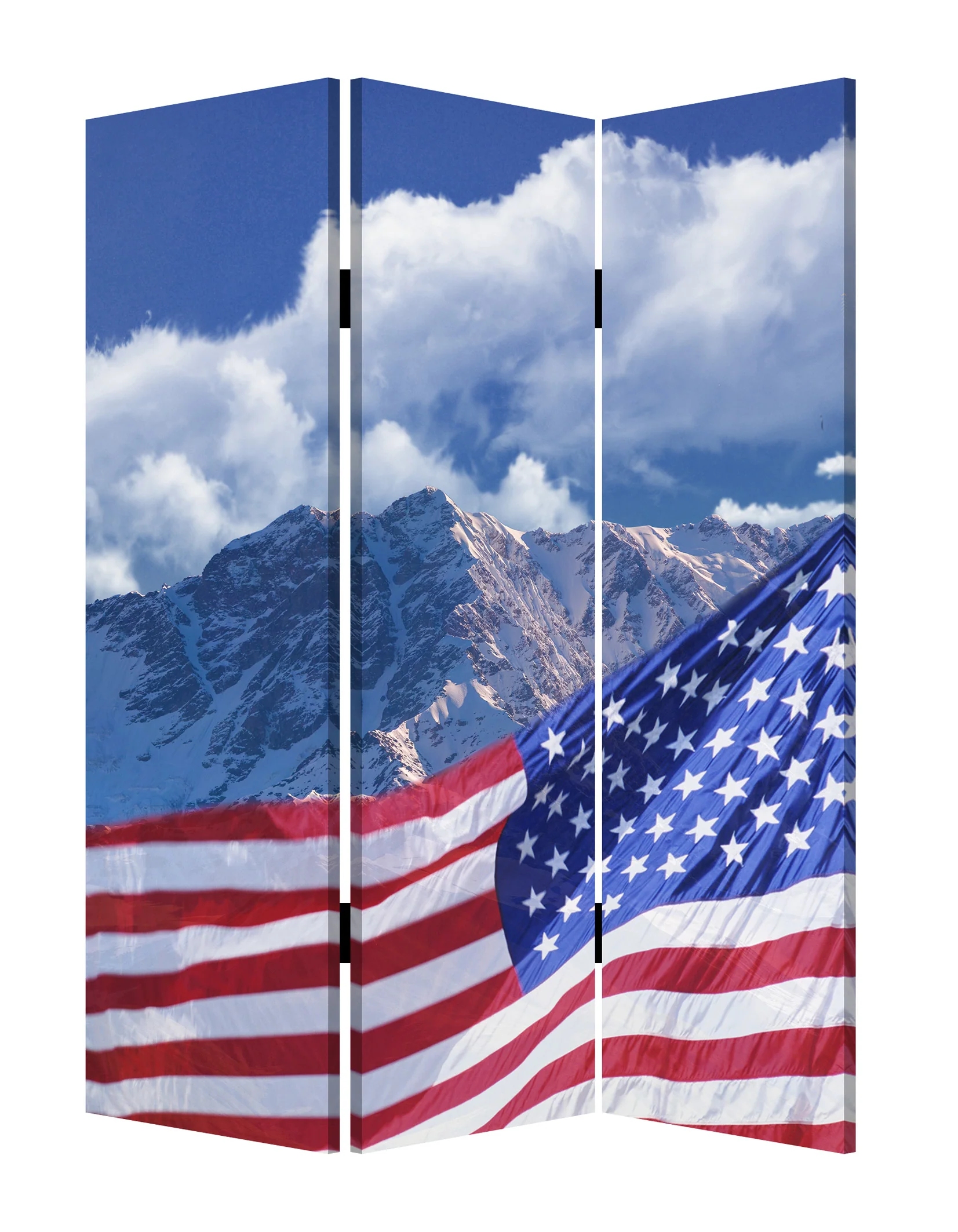 Multi Color Wood Canvas Model American Flag Screen By Homeroots - Image 2