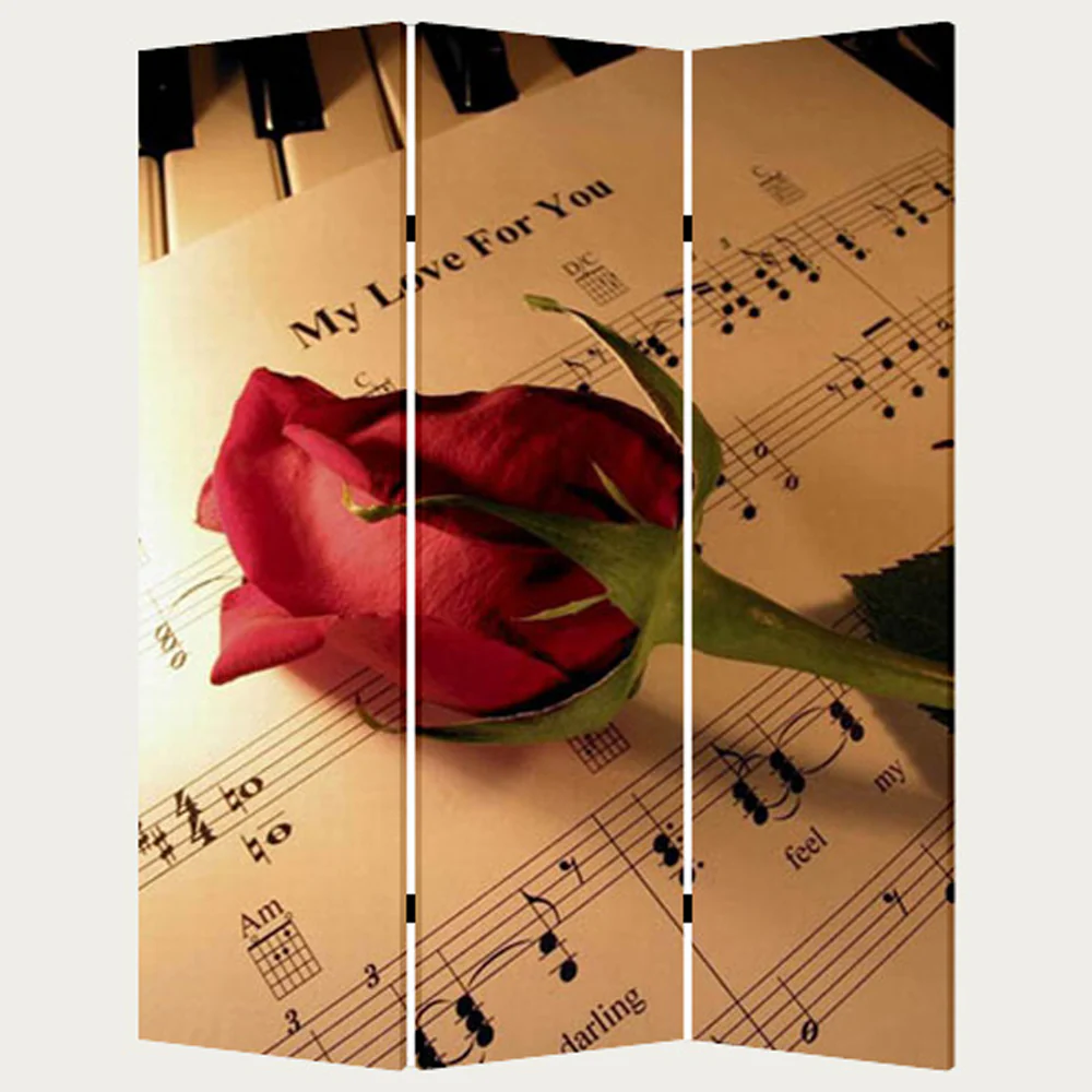 Multi Color Wood Canvas Music Screen By Homeroots - Image 2