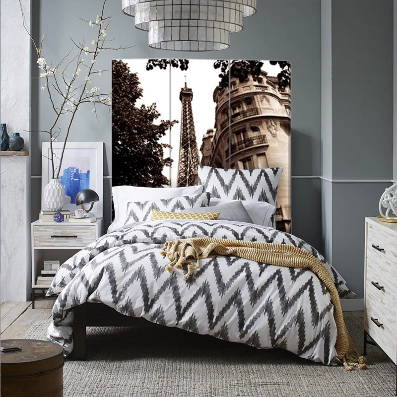 Multi Color Wood Canvas Paris Screen By Homeroots - Image 3