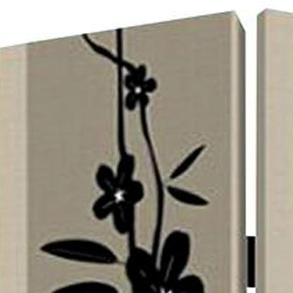 Multi Color Wood Canvas Plum Blossom Screen By Homeroots - Image 2
