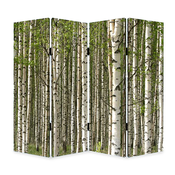 Multi Color Wood Canvas Prolific Forrest Screen By Homeroots - Image 2