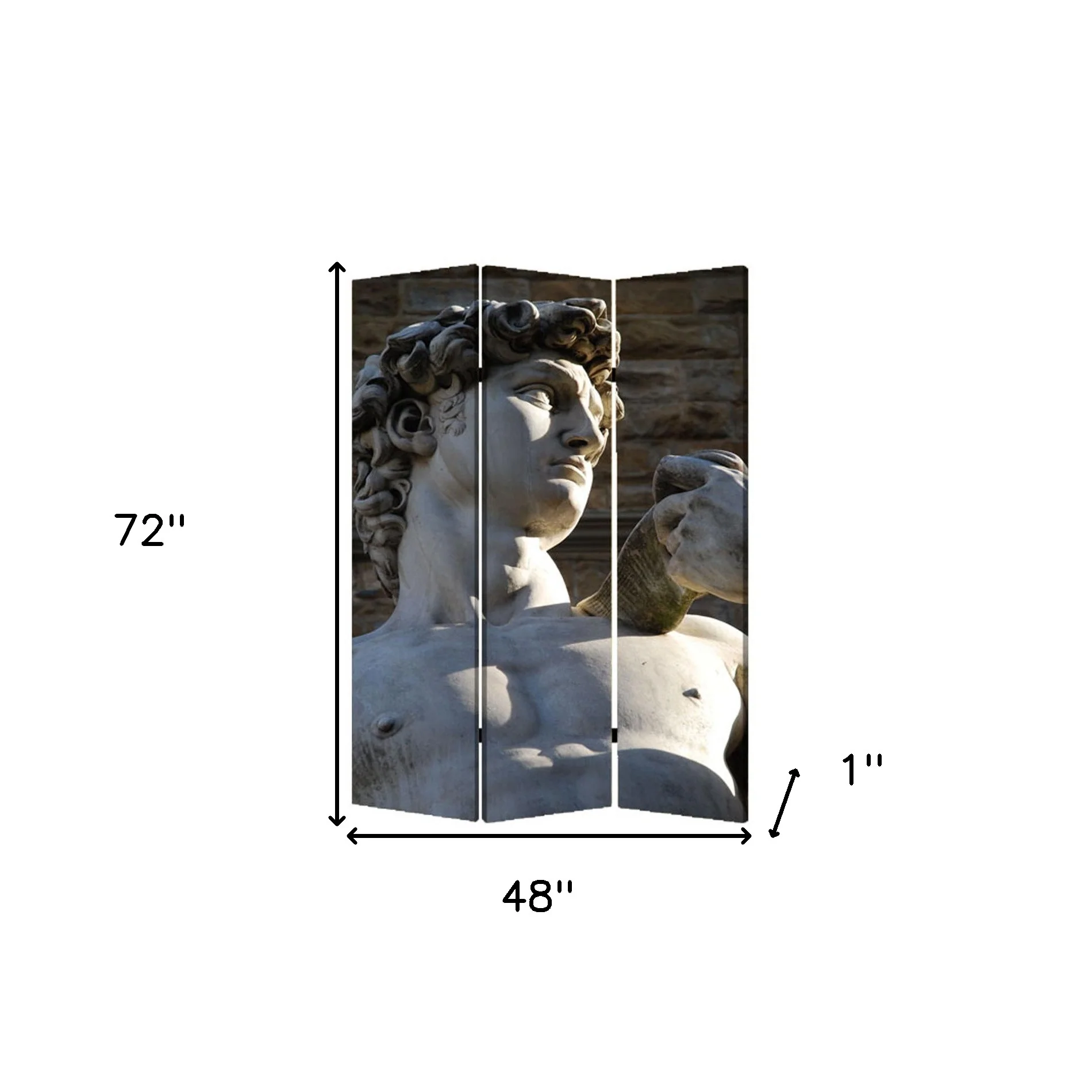 Multi Color Wood Canvas Rome Screen By Homeroots - Image 2