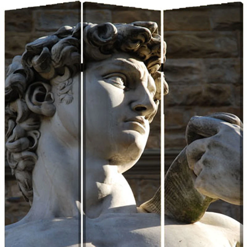 Multi Color Wood Canvas Rome Screen By Homeroots - Image 4