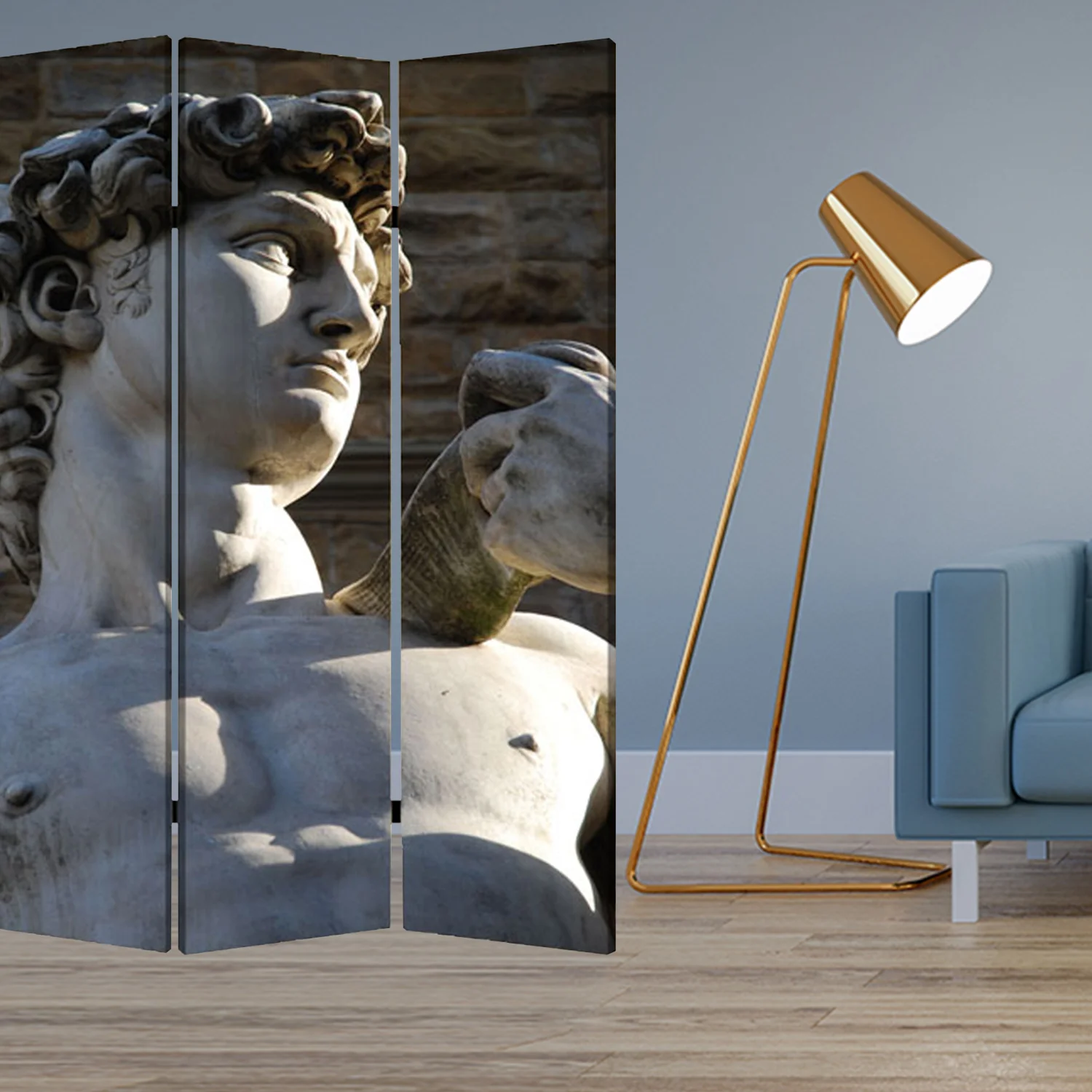 Multi Color Wood Canvas Rome Screen By Homeroots - Image 5