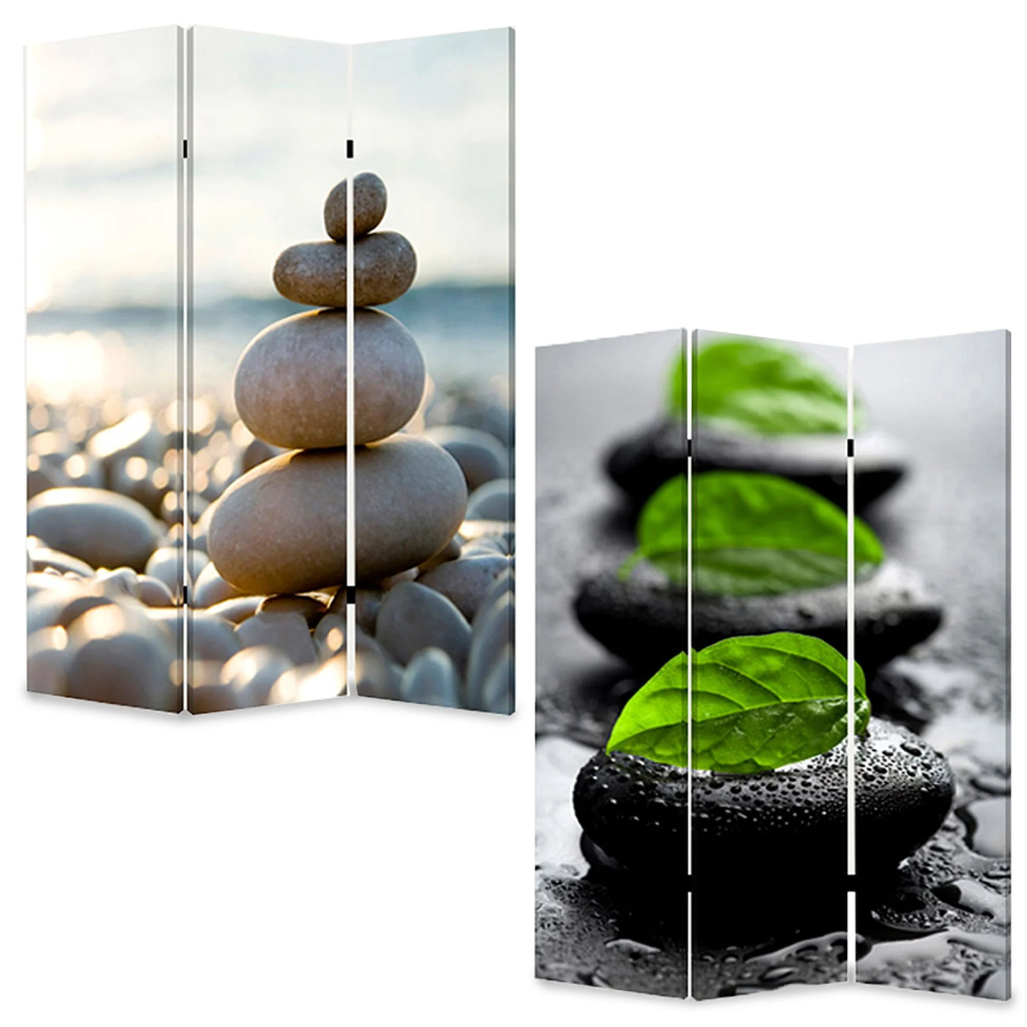 Multi Color Wood Canvas Spa Screen By Homeroots - Image 3