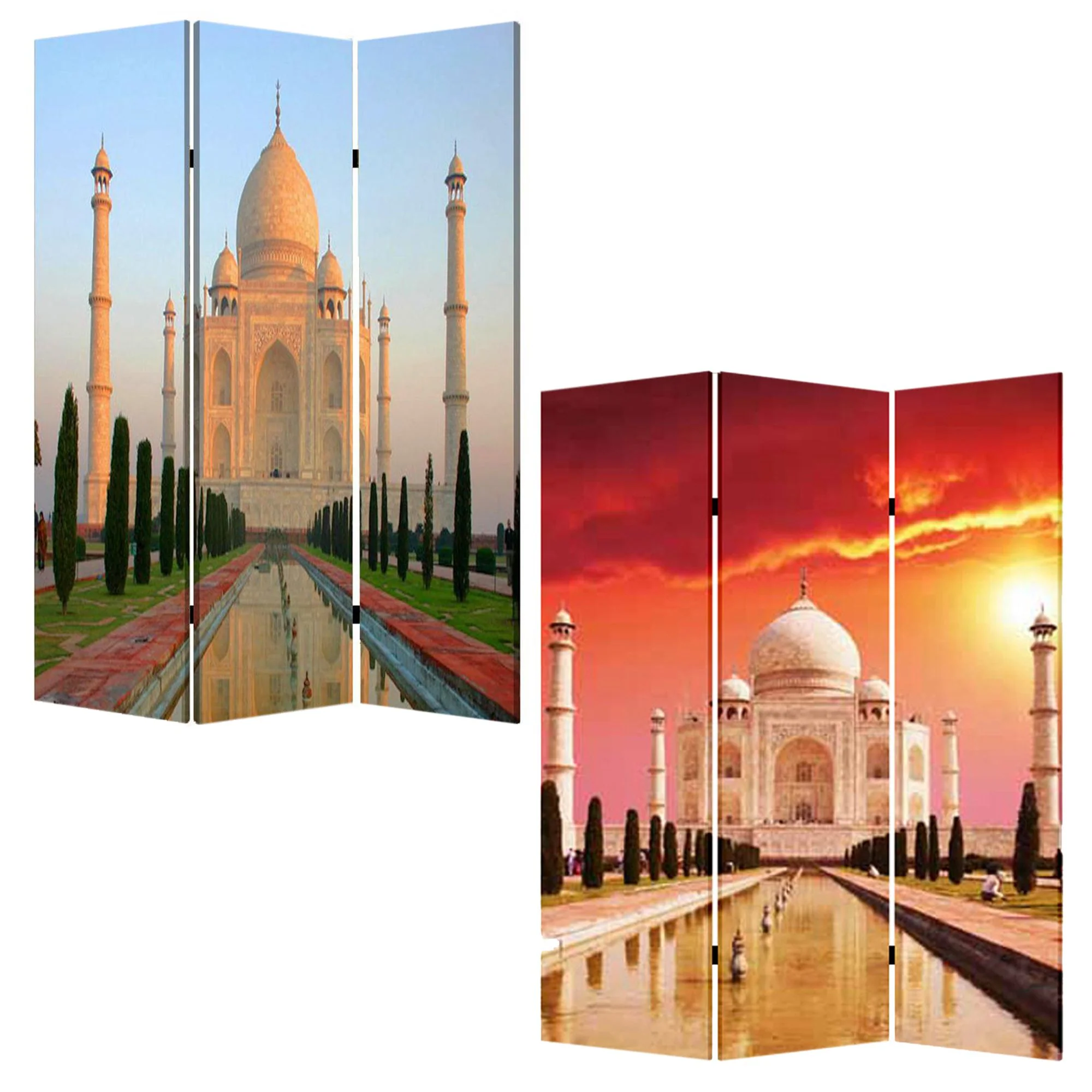 Multi Color Wood Canvas Taj Mahal Screen By Homeroots - Image 2