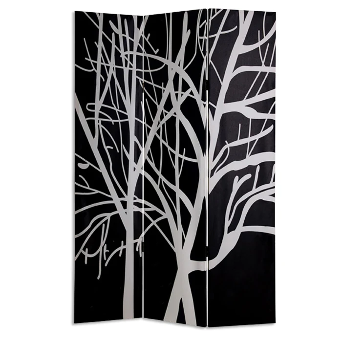 Multi Color Wood Canvas Tranquillity Screen By Homeroots - Image 2