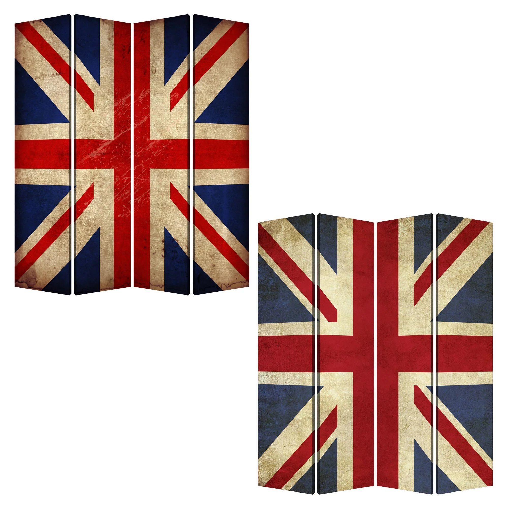 Multi Color Wood Canvas Union Jack Screen By Homeroots - Image 3