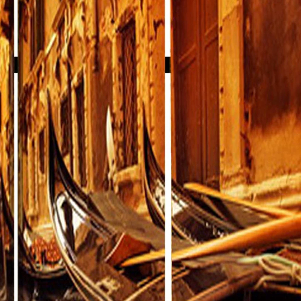Multi Color Wood Canvas Venice Screen By Homeroots - Image 5