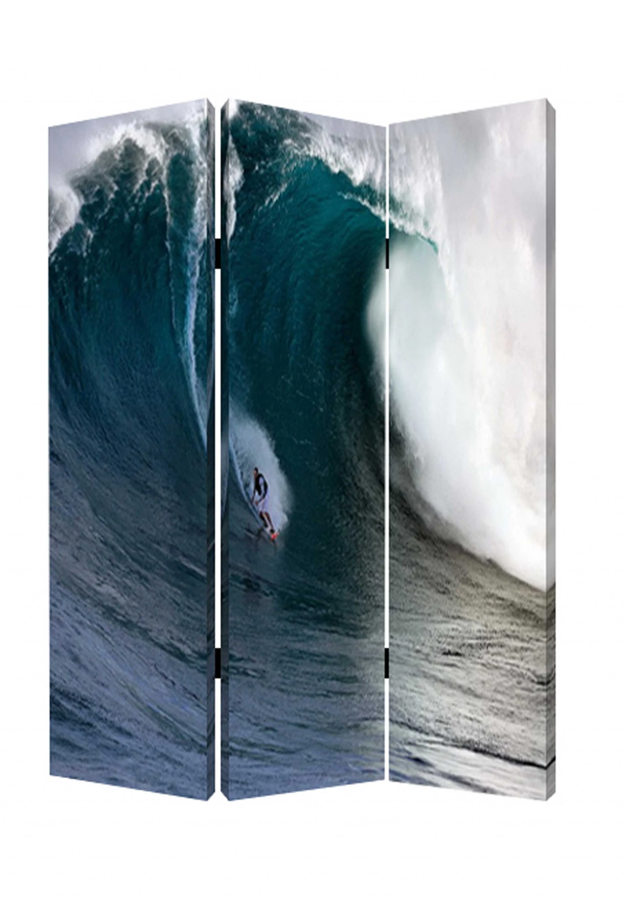 Multi Color Wood Canvas Wave Screen By Homeroots - Image 2