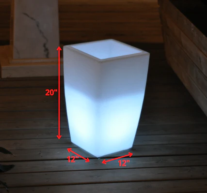 Multi PE Plastic Square LED Planter By Homeroots - Image 2