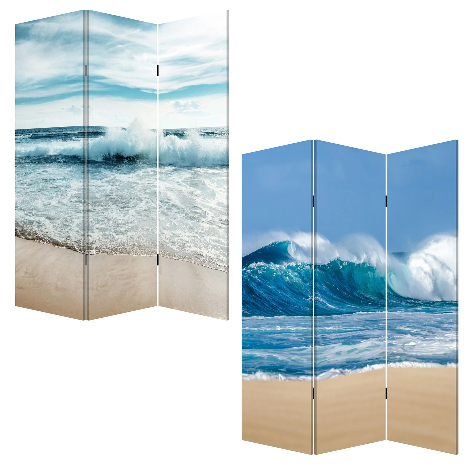 Multicolor Canvas Surf'S Up - 3 Panles Screen By Homeroots - Image 3