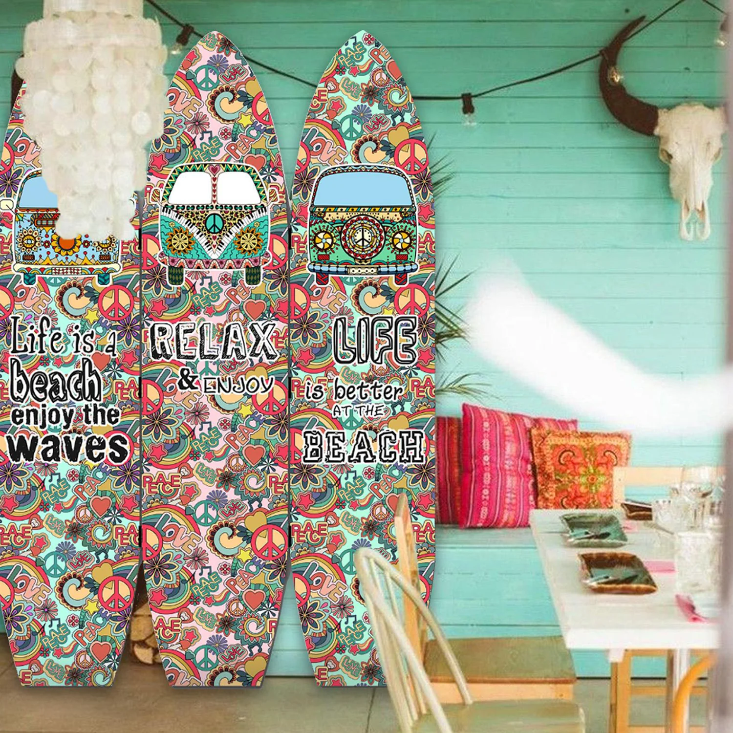 Multicolor Surfboard Screen By Homeroots - Image 6