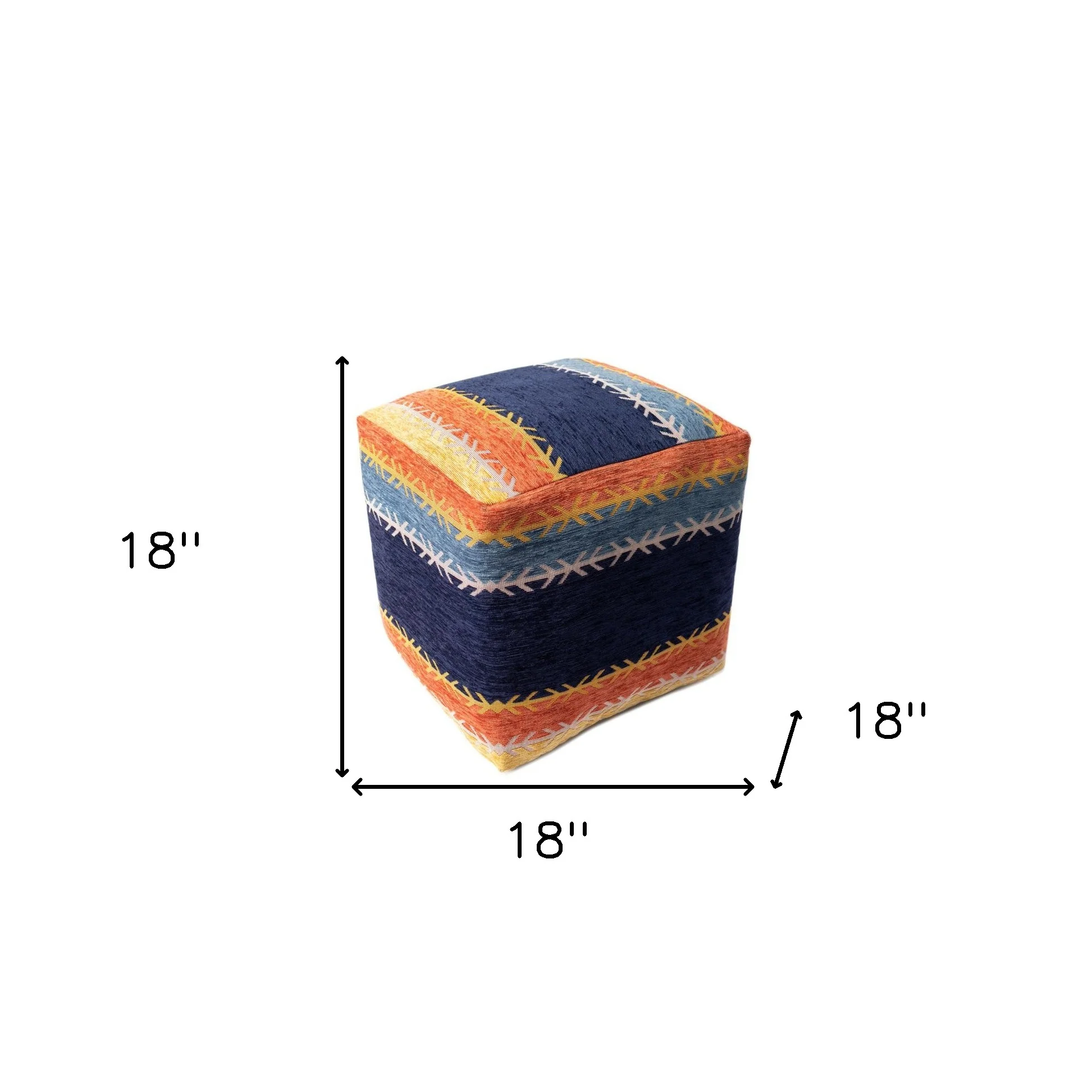 Multicolored Polyester Blend Ottoman By Homeroots - Image 2