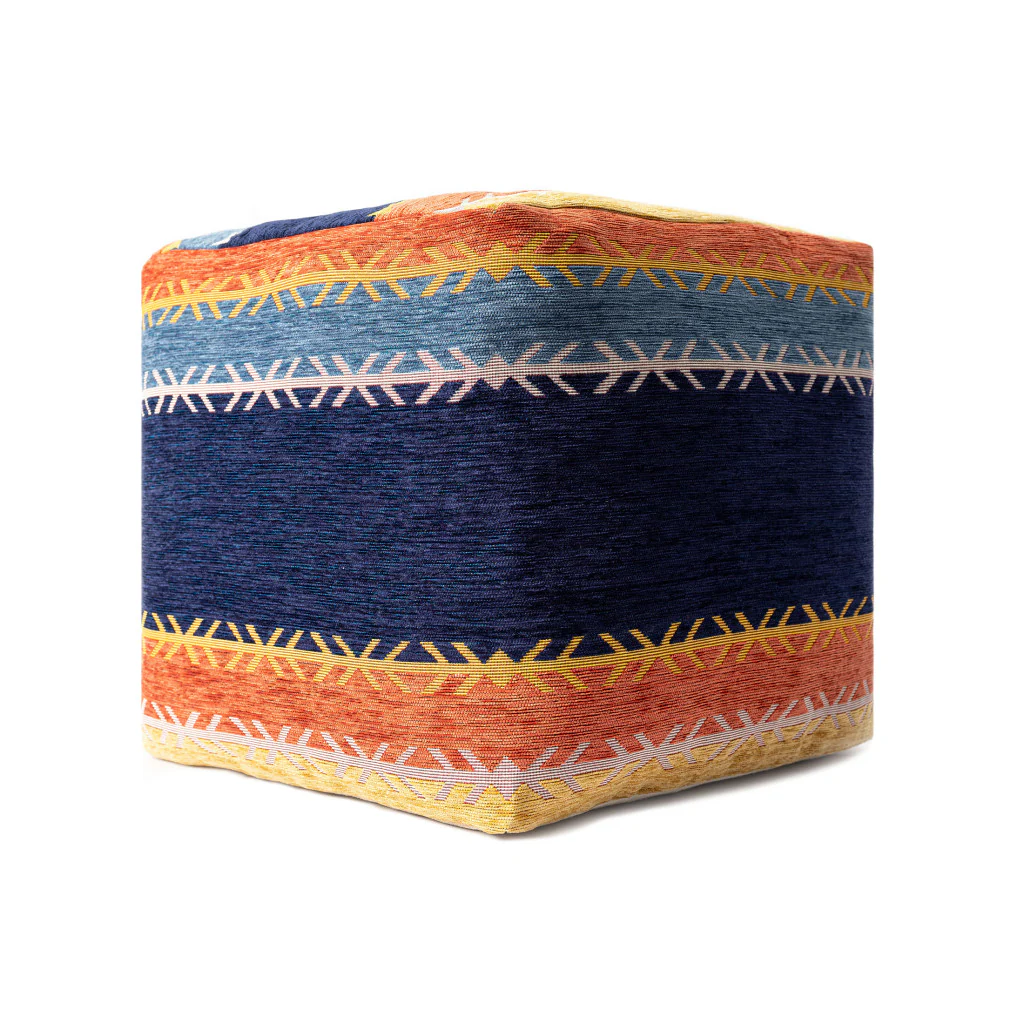 Multicolored Polyester Blend Ottoman By Homeroots - Image 3