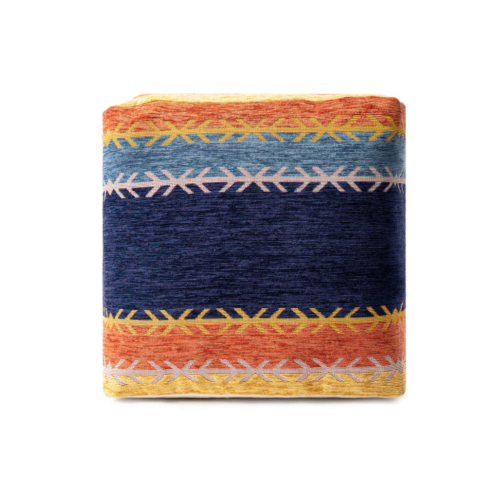 Multicolored Polyester Blend Ottoman By Homeroots - Image 7