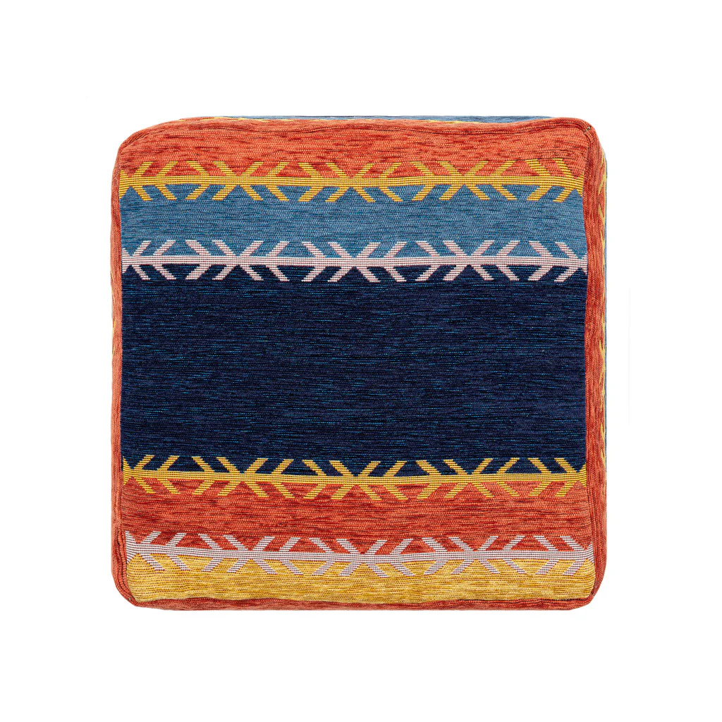 Multicolored Polyester Blend Ottoman By Homeroots - Image 8