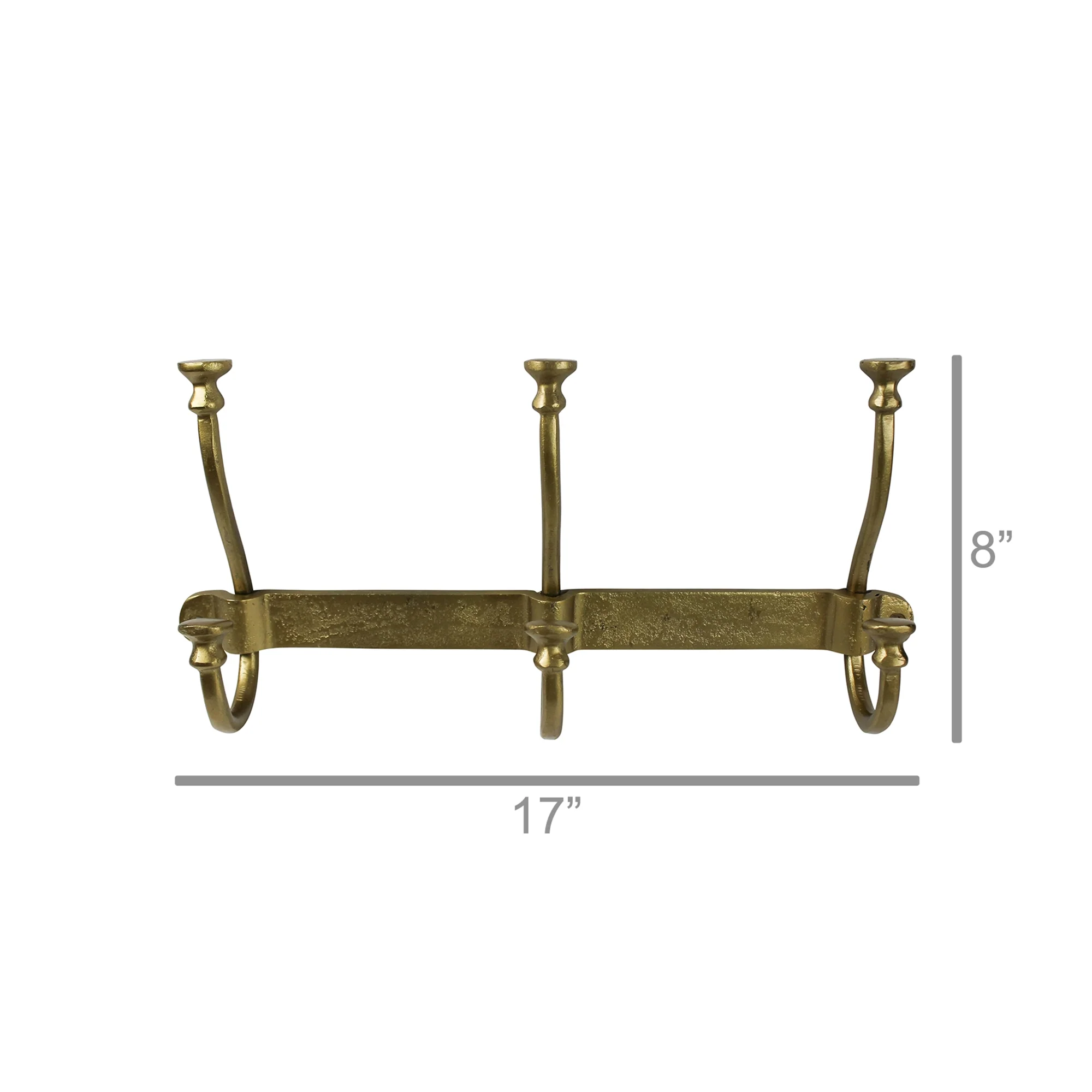 Murphy Hook Rail - 3, Brass Set Of 2 By HomArt - Image 3
