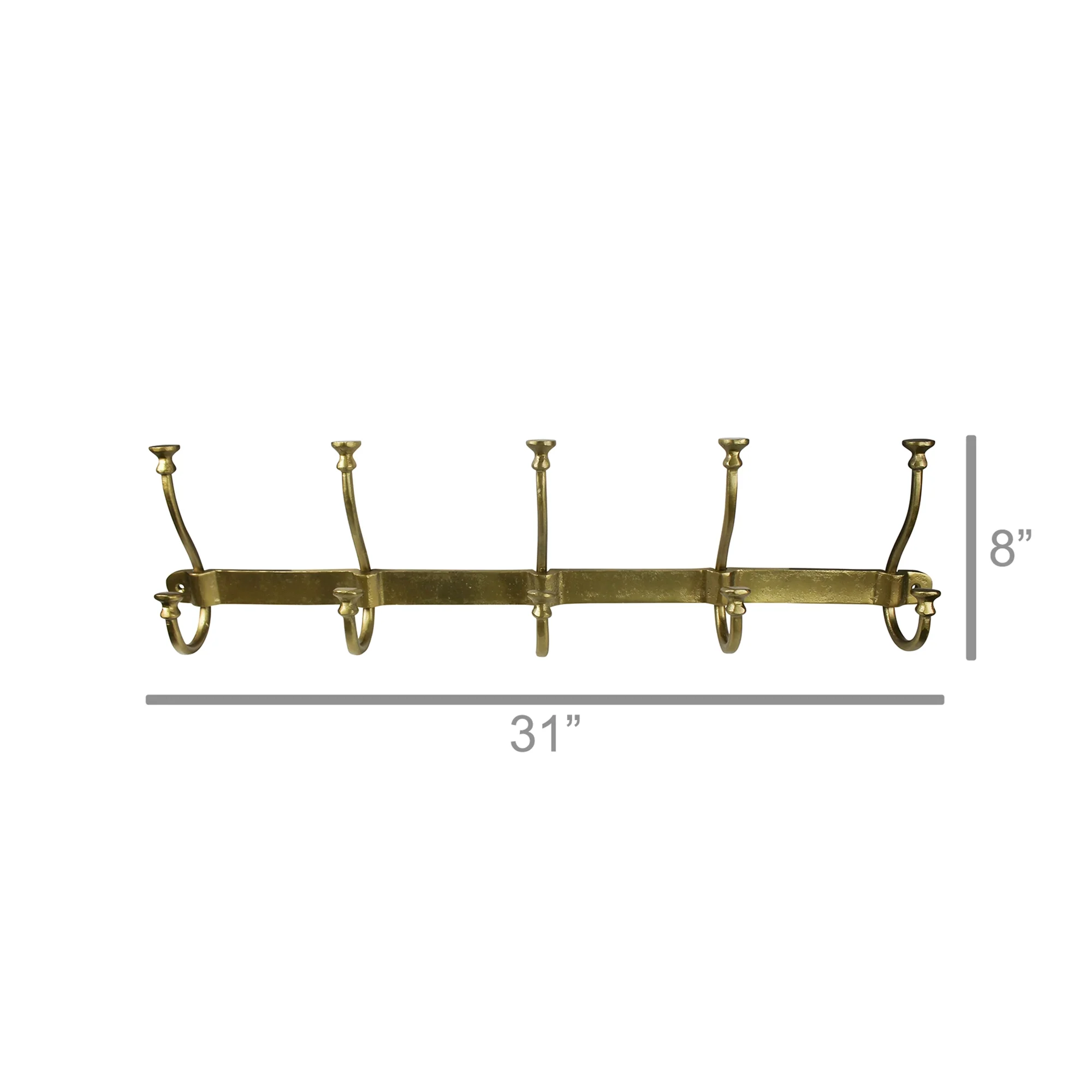 Murphy Hook Rail - 5, Brass By HomArt - Image 3