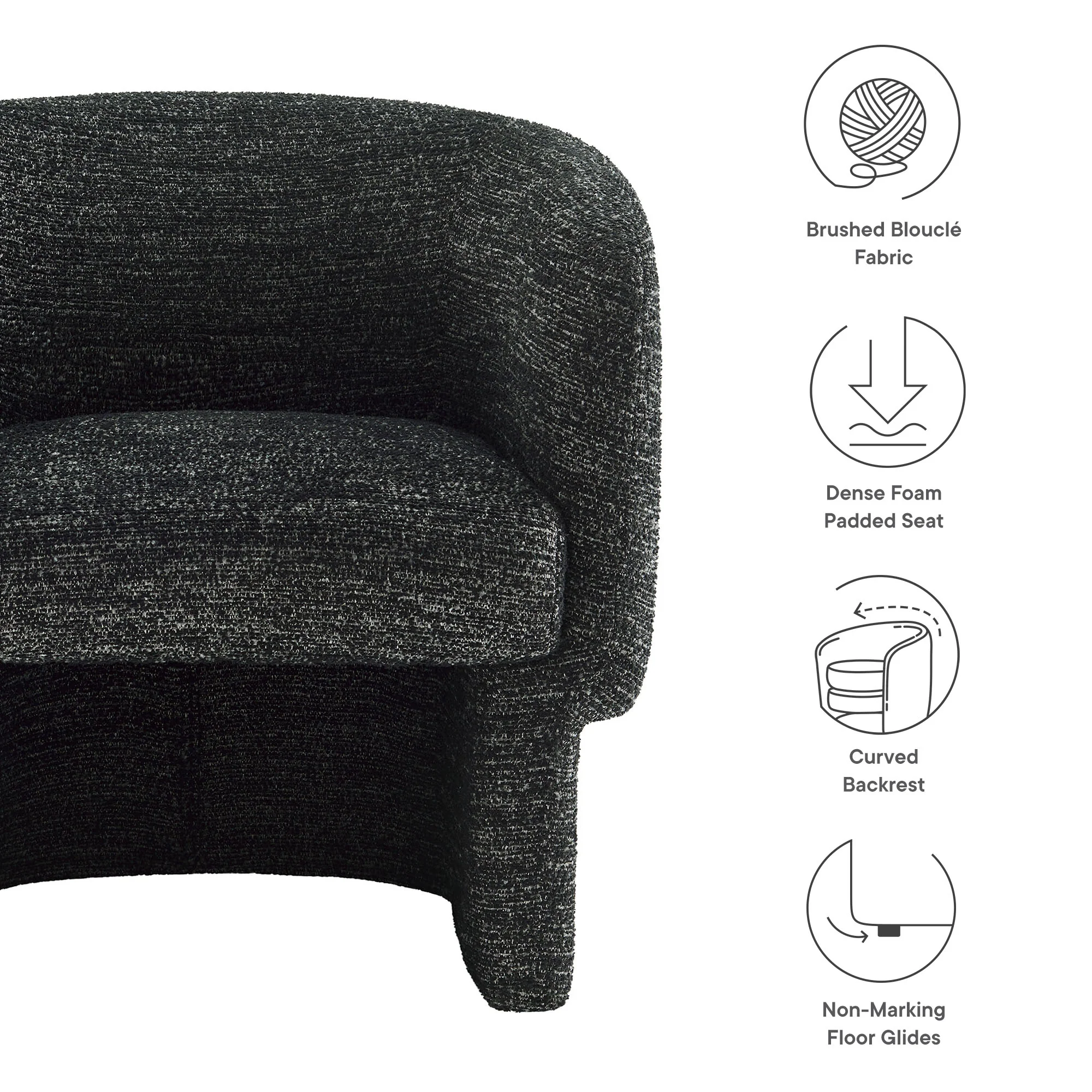 Muse Boucle Fabric Barrel Accent Chair by Modway - Image 17