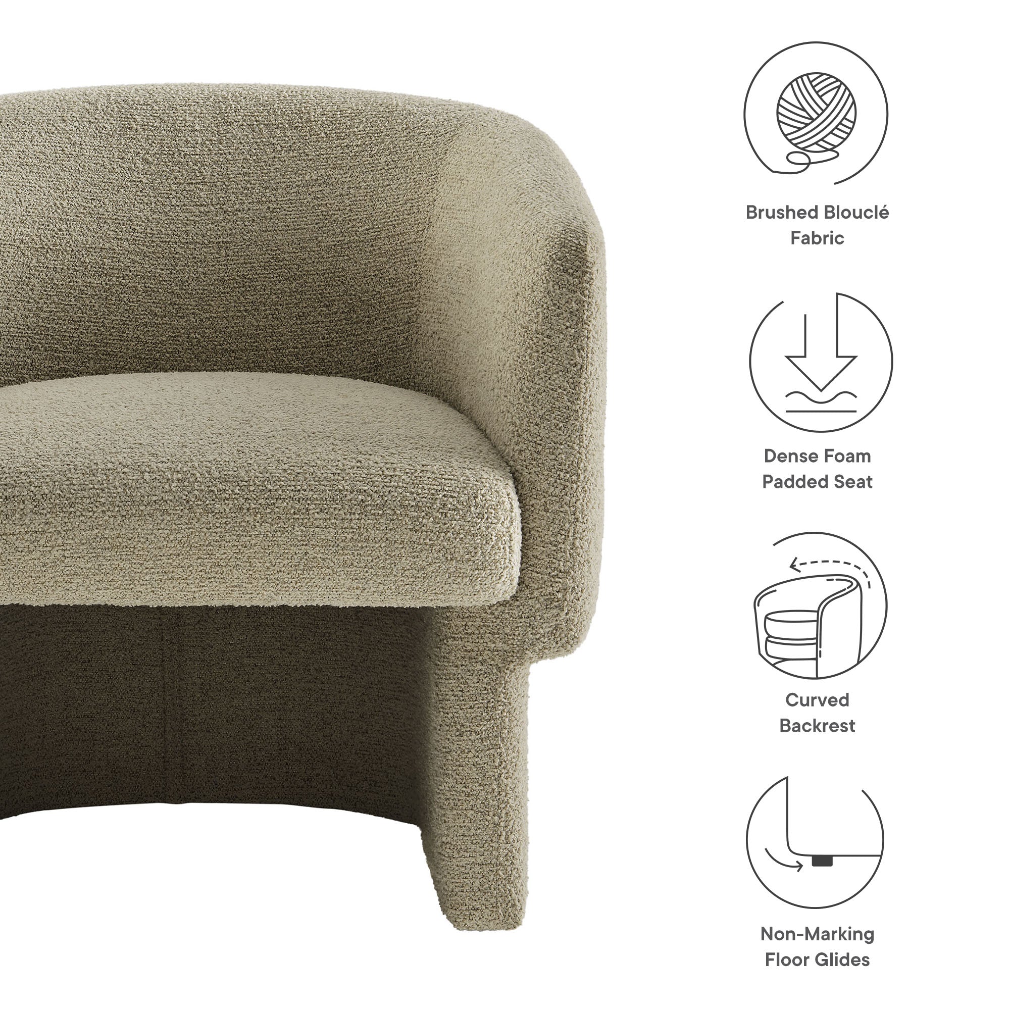 Muse Boucle Fabric Barrel Accent Chair by Modway - Image 26
