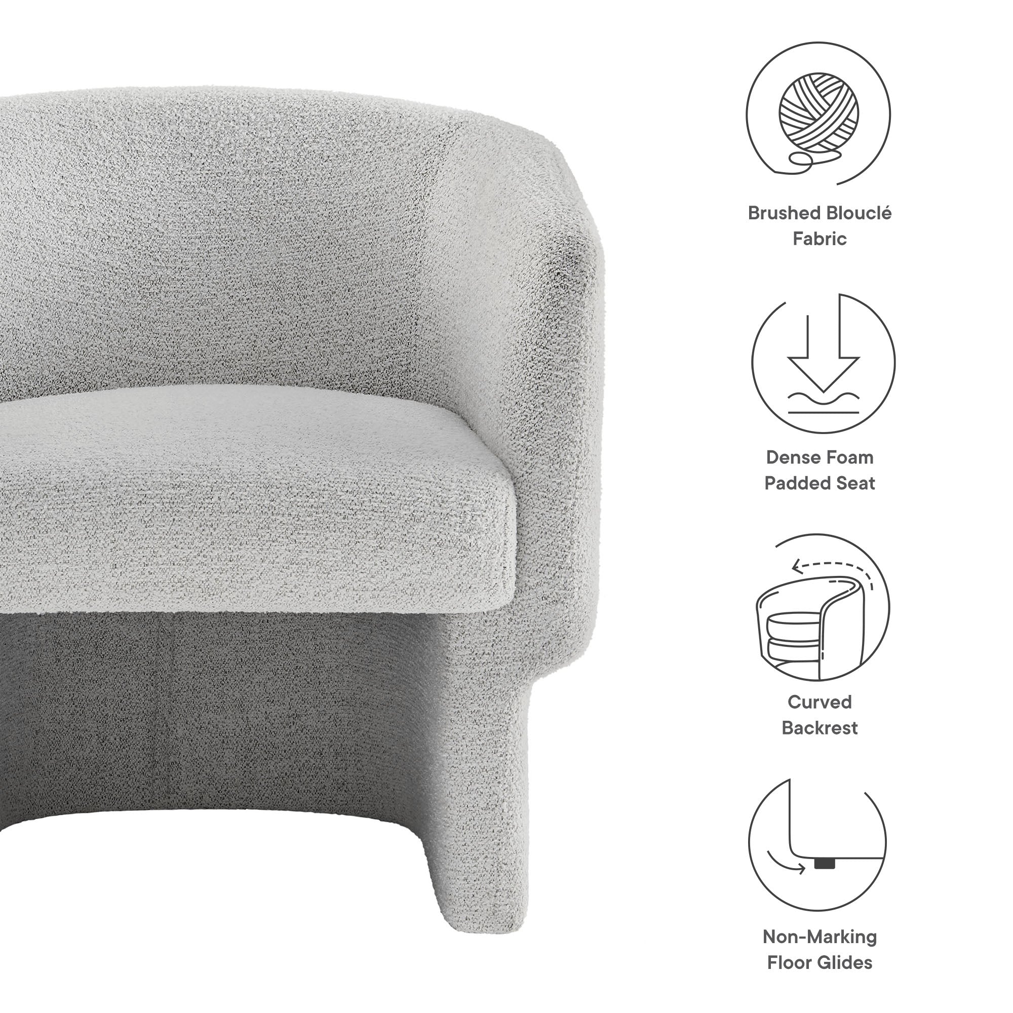 Muse Boucle Fabric Barrel Accent Chair by Modway - Image 35