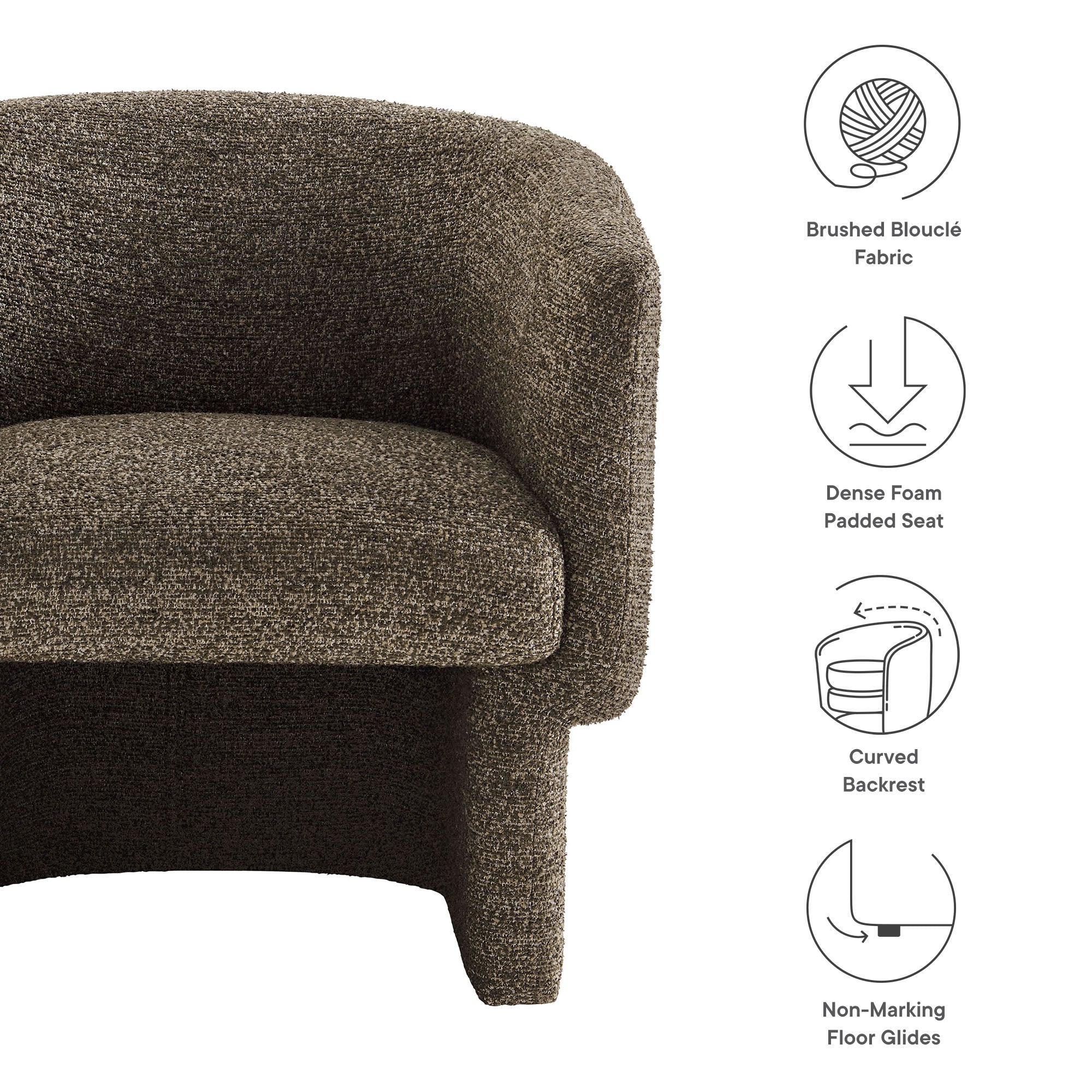 Muse Boucle Fabric Barrel Accent Chair by Modway - Image 8