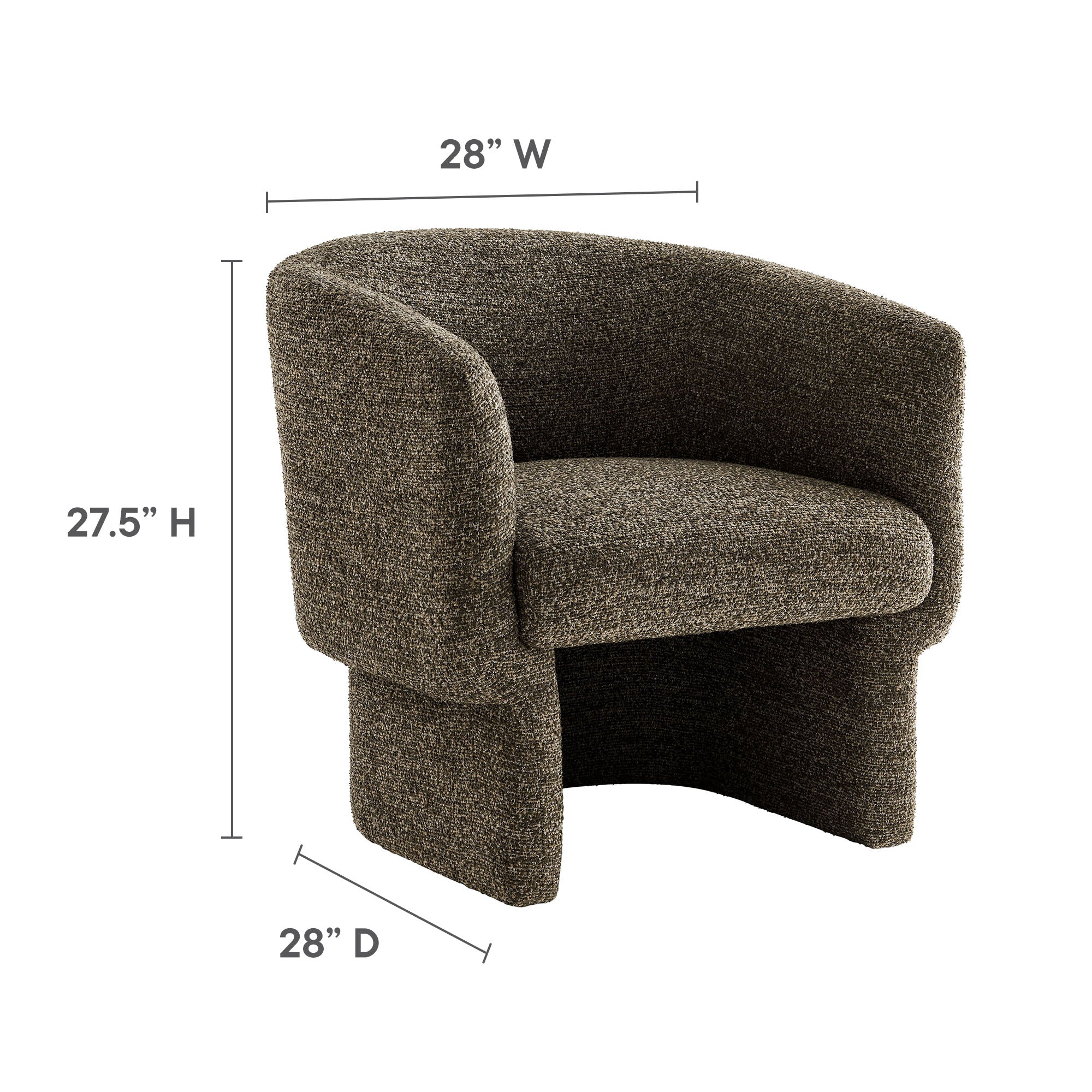 Muse Boucle Fabric Barrel Accent Chair by Modway - Image 9