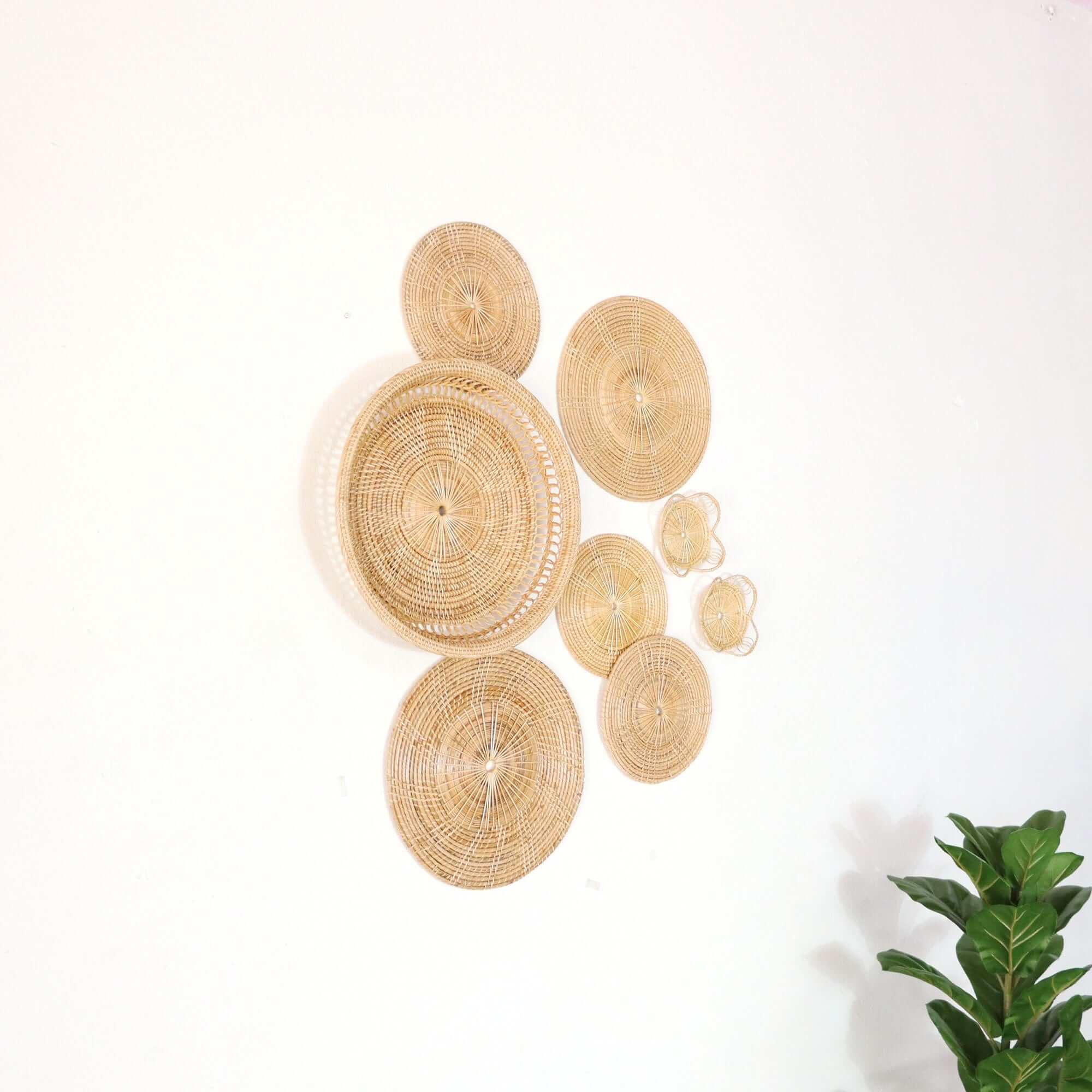 Na Pi Da - Rattan Wall Hanging Art Decor Set Of 8 By Thaihome - Image 3