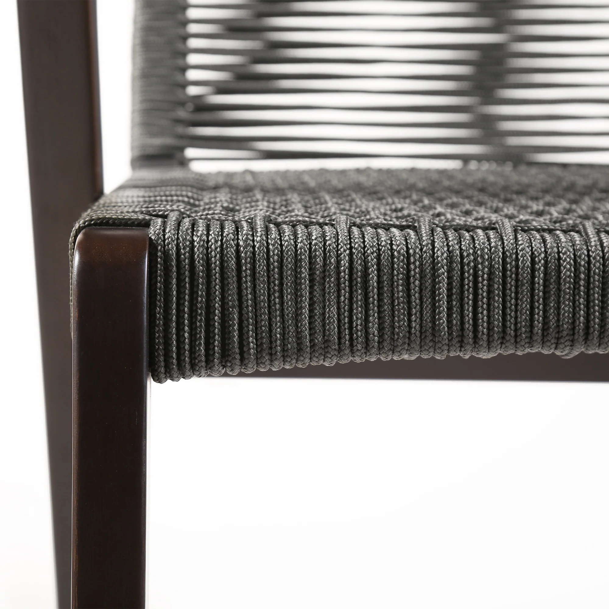 Nabila Outdoor Dark Eucalyptus Wood and Grey Rope Counter and Bar height Stool By Armen Living - Image 7