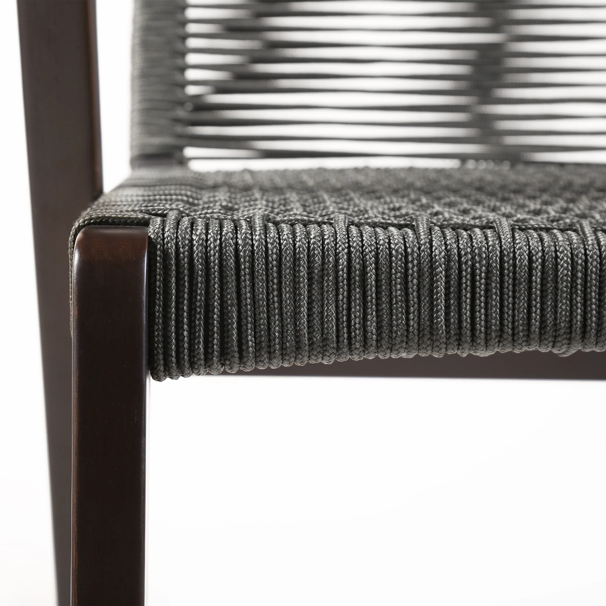 Nabila Outdoor Dark Eucalyptus Wood and Grey Rope Counter and Bar height Stool By Armen Living - Image 7