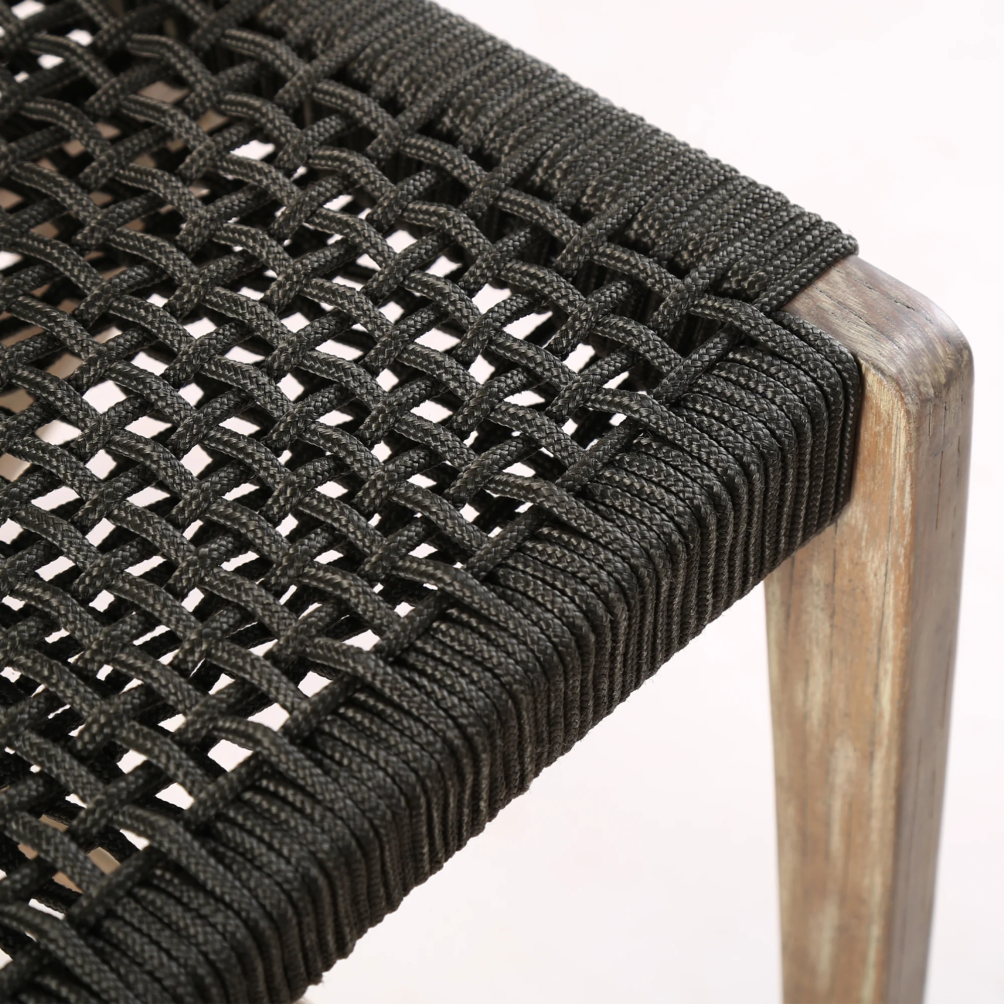 Nabila Outdoor Light Eucalyptus Wood and Charcoal Rope Counter and Bar Height Stool By Armen Living - Image 10
