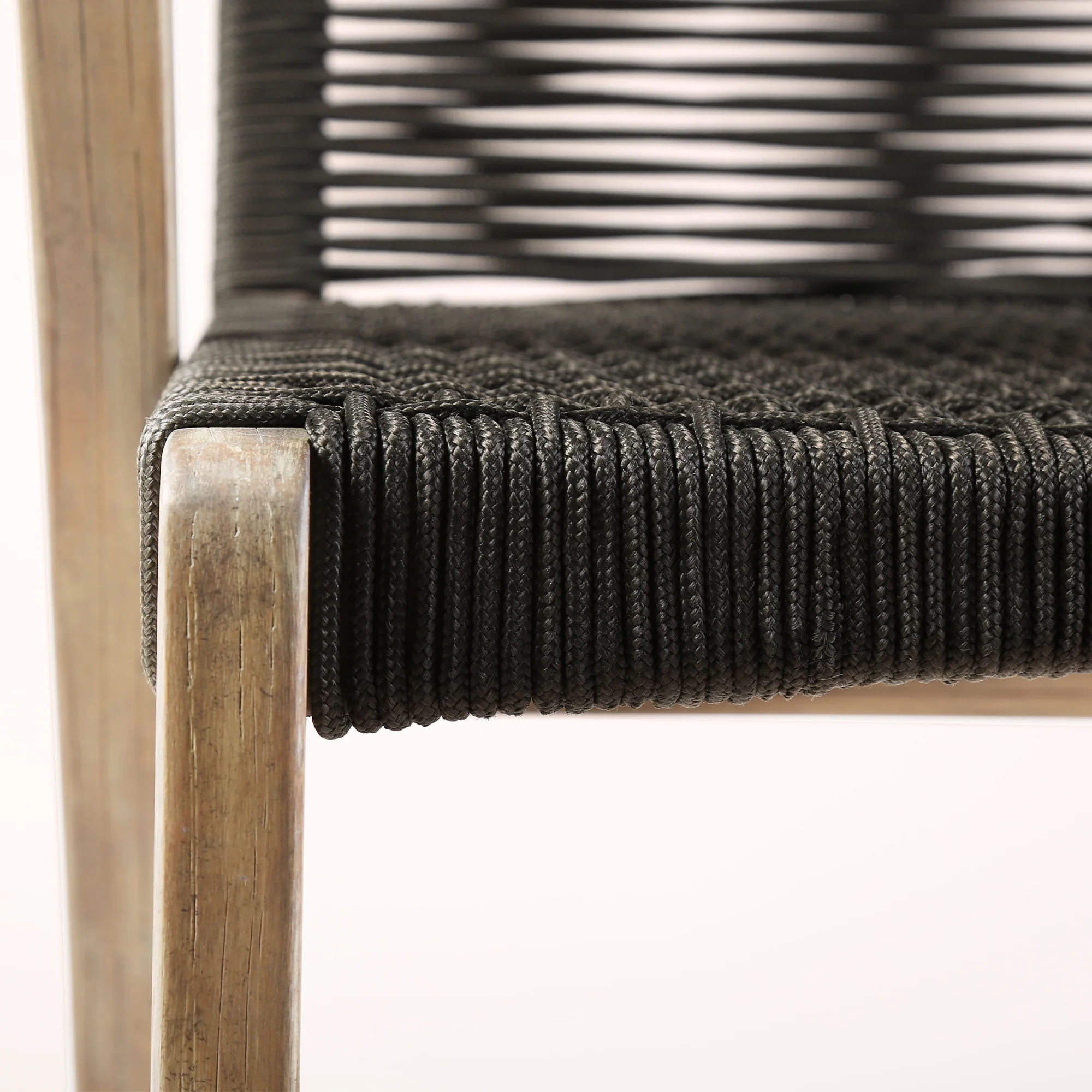 Nabila Outdoor Light Eucalyptus Wood and Charcoal Rope Counter and Bar Height Stool By Armen Living - Image 7