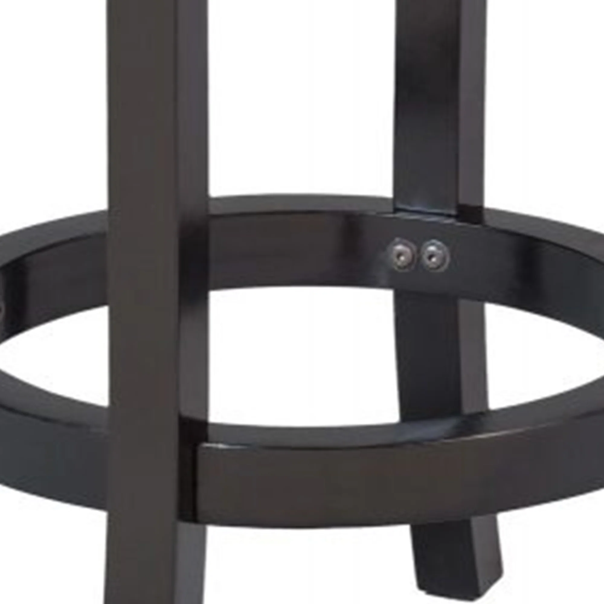 Nailhead Trim Round Leatherette Swivel Counter Stool with Flared Leg, Black By Benzara - Image 3