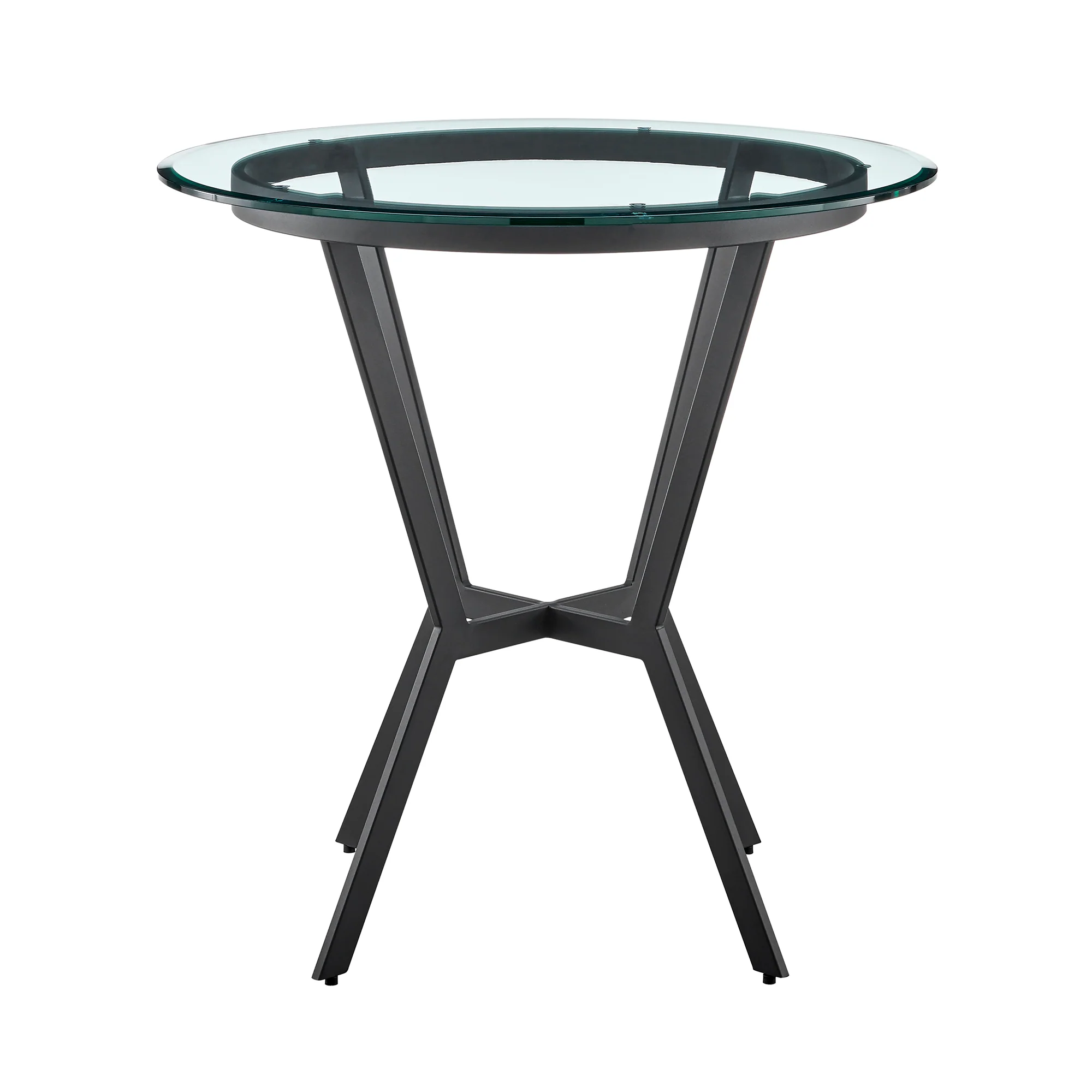 Naomi and Bryant 4-Piece Counter Height Dining Set in Black Metal and Grey Faux Leather By Armen Living - Image 5