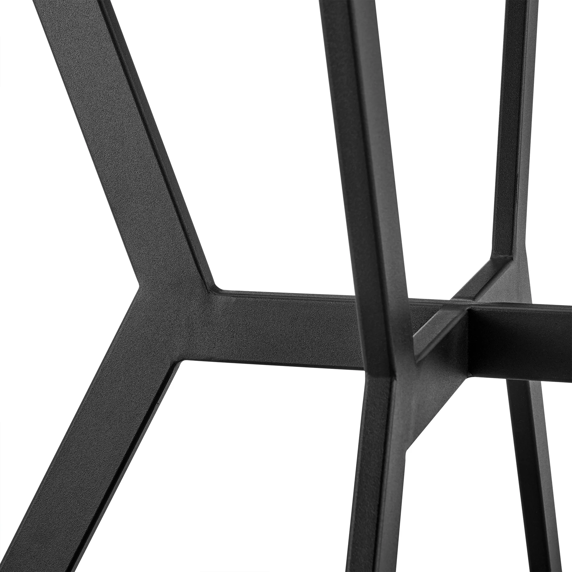 Naomi Round Glass and Black Metal Bar Table By Armen Living - Image 6
