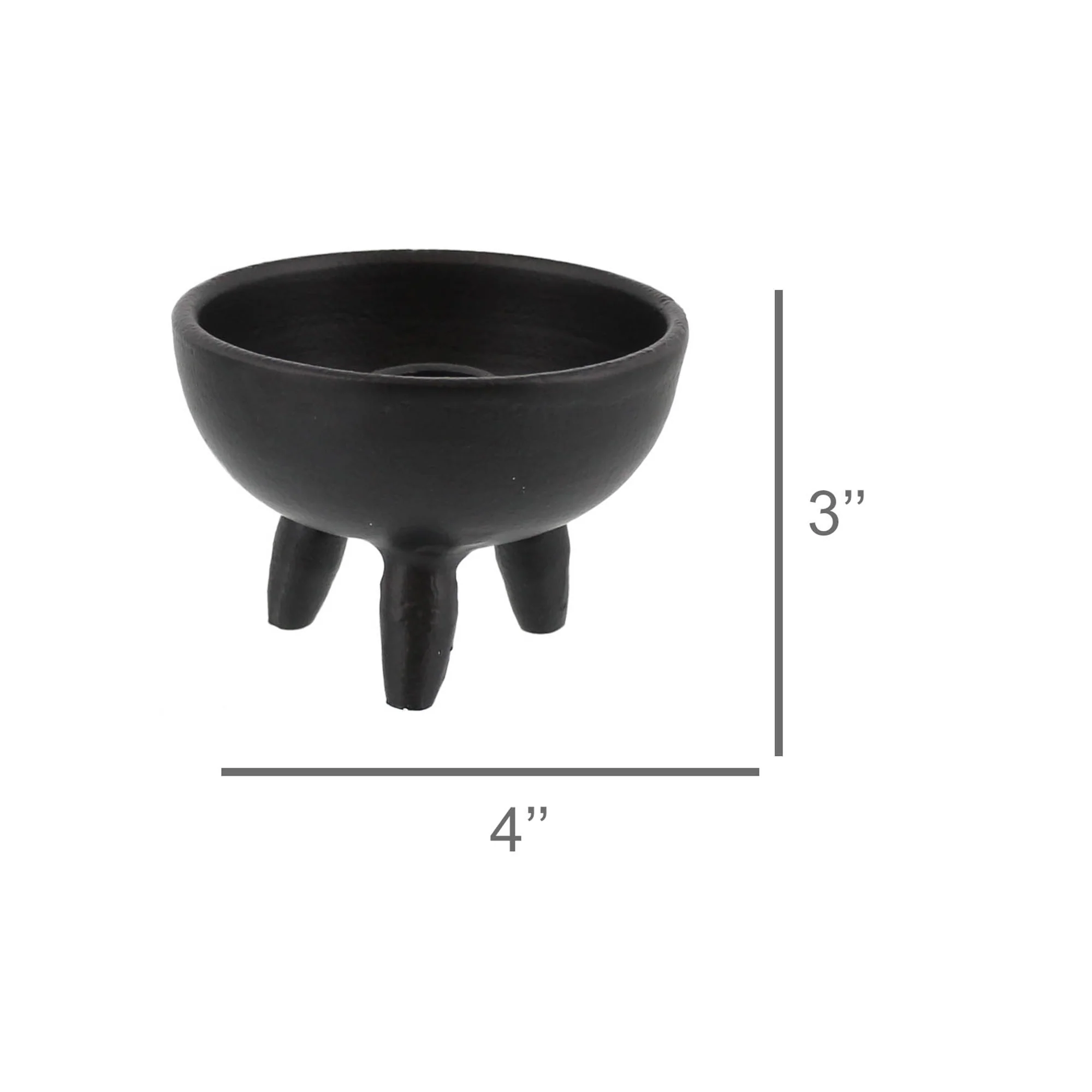 Naomi Taper / Incense Holder, Black - Matte Black Set Of 2 By HomArt - Image 3