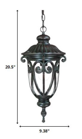 Naples 1-Light Marbelized Mahogany Hanging Light By Homeroots - Image 5