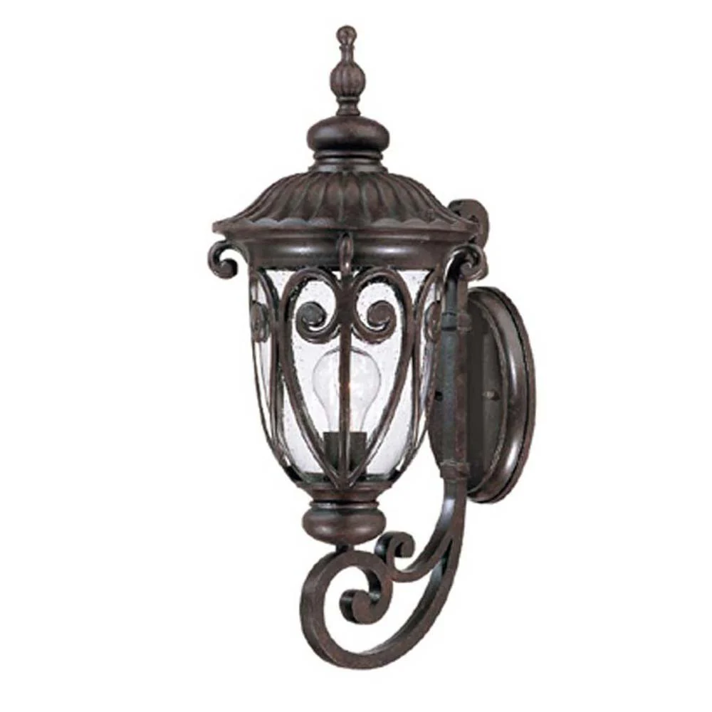 Naples 1-Light Marbelized Mahogany Wall Light By Homeroots - Image 2