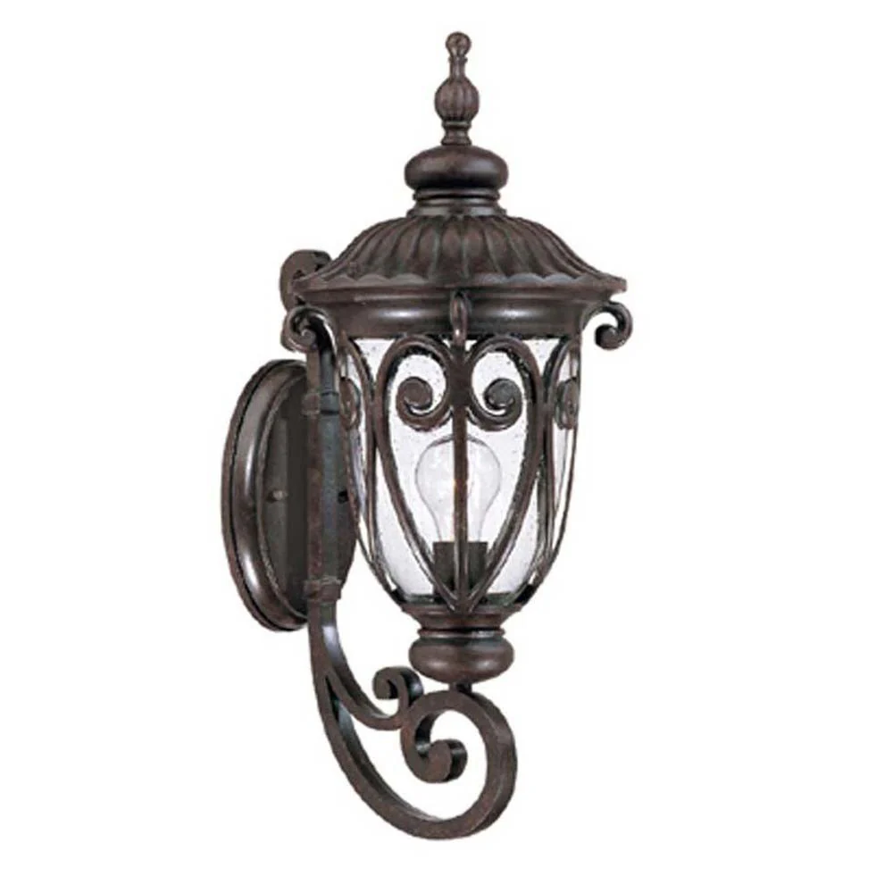 Naples 1-Light Marbelized Mahogany Wall Light By Homeroots - Image 3