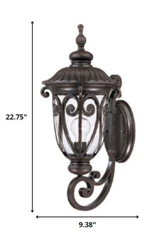 Naples 1-Light Marbelized Mahogany Wall Light By Homeroots - Image 6