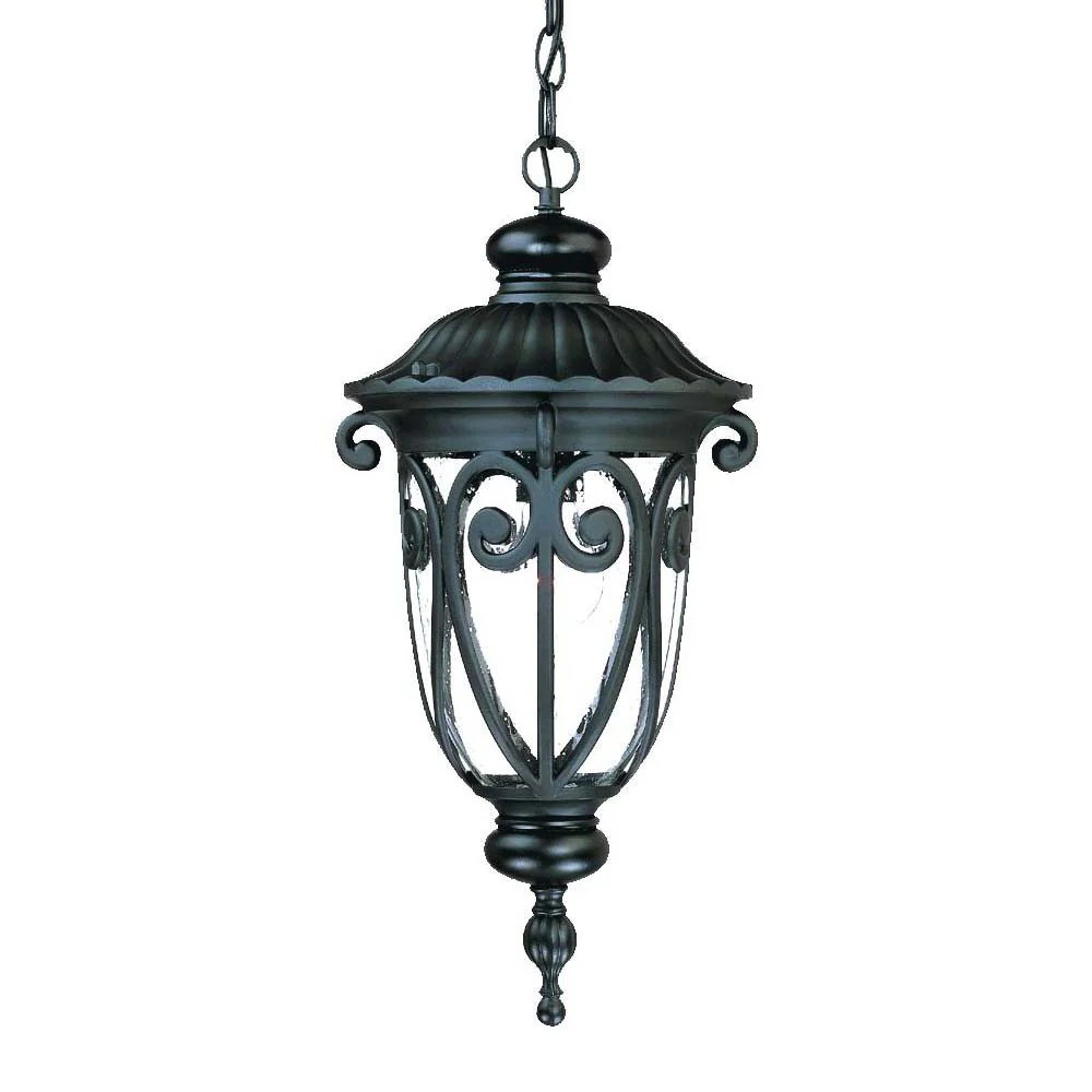Naples 1-Light Matte Black Hanging Light By Homeroots - Image 2