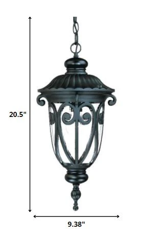 Naples 1-Light Matte Black Hanging Light By Homeroots - Image 5