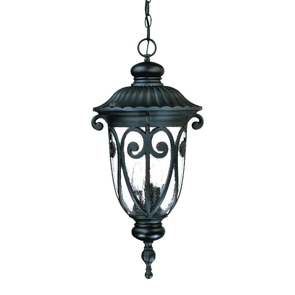 Naples 3-Light Matte Black Hanging Light By Homeroots - Image 2